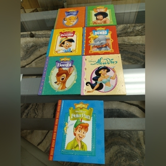 Kid's Book Lot of 7 Walt Disney Classics Bambi Pinocchio Dumbo Peter Pan Aladdin - Picture 1 of 1